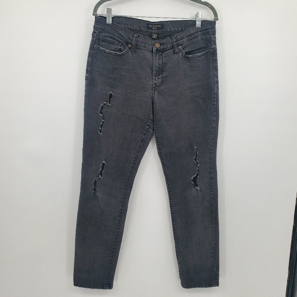 Banana Republic Factory Black Distressed Skinny Jeans Size 30/10
